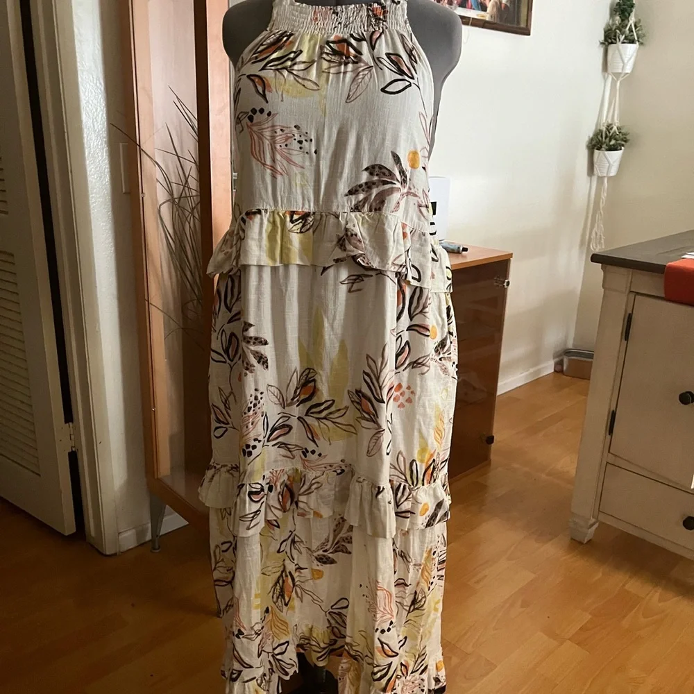 Free People White Floral Backless Ruffle Maxi Dress - Picture 4 of 11